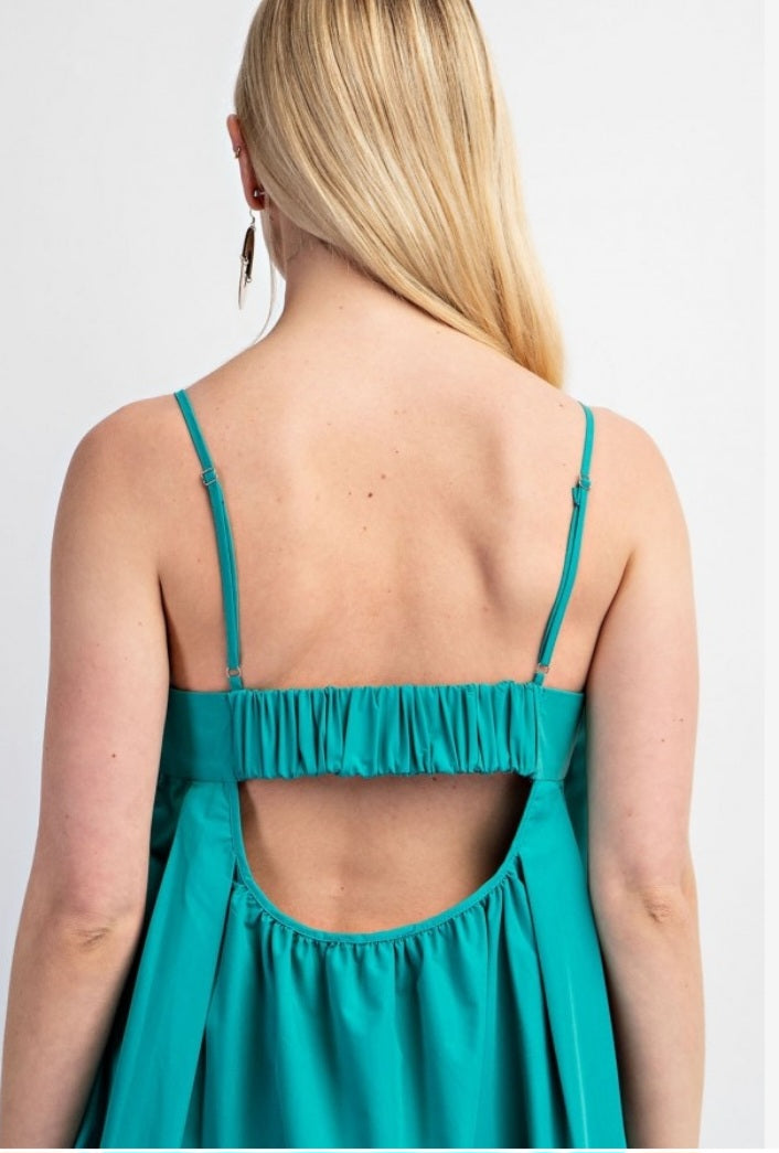 Teal midi original side dress