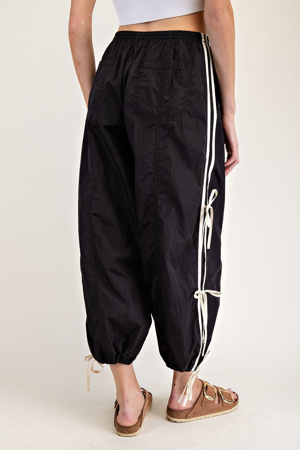 Striped side bow windbreaker pants