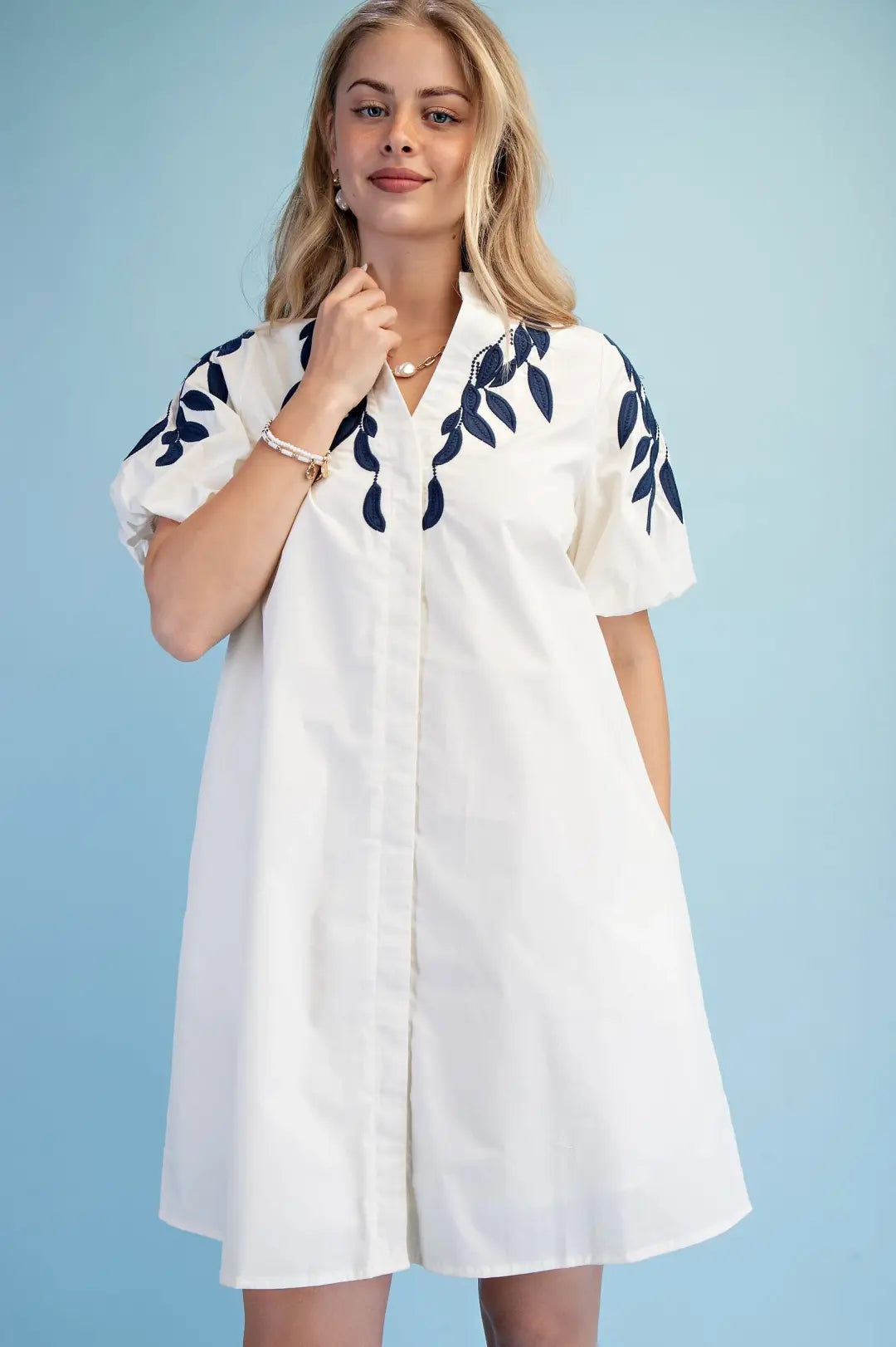 mini white embroided dress