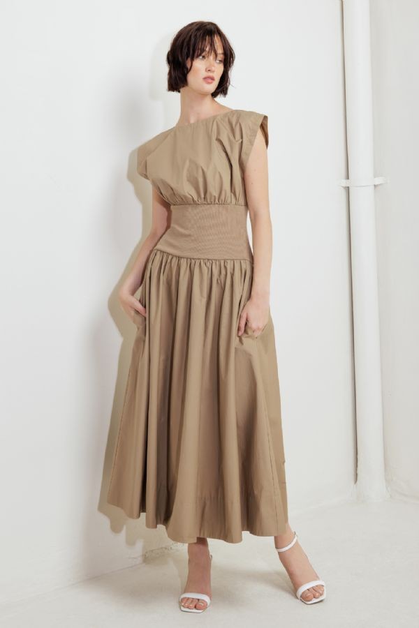 Midi elegance mocha dress