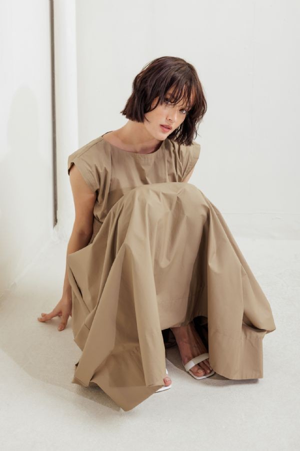 Midi elegance mocha dress