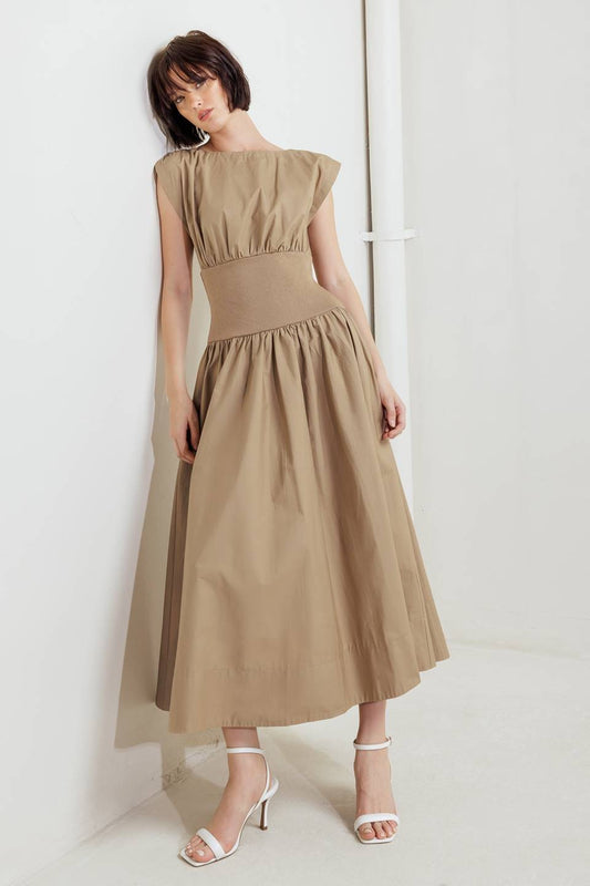 Midi elegance mocha dress