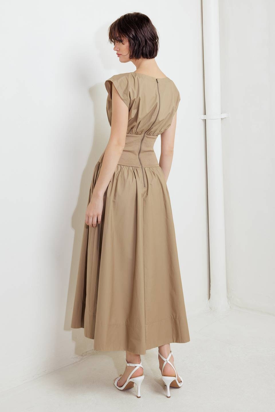 Midi elegance mocha dress