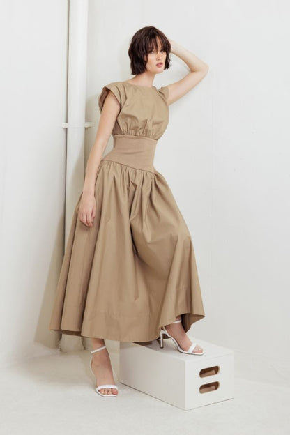 Midi elegance mocha dress