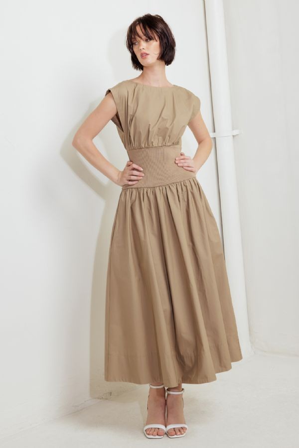 Midi elegance mocha dress