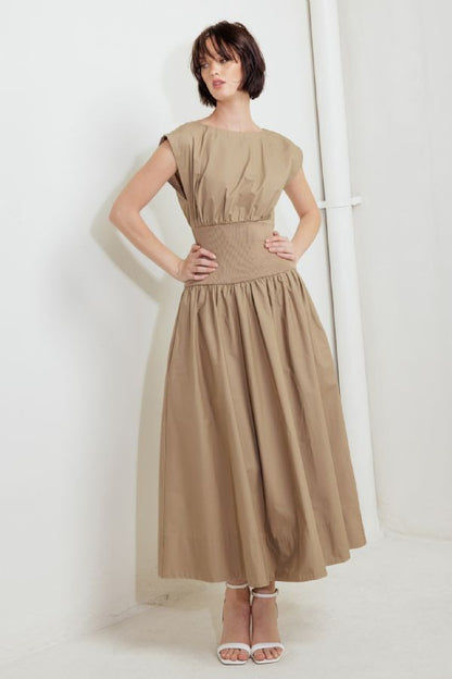 Midi elegance mocha dress