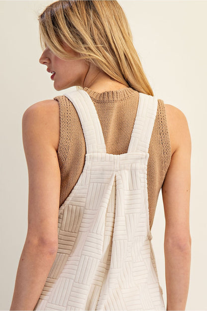 Textured Sleeveless Wide Leg Jumpsuit