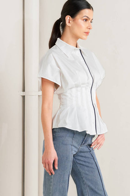 Double look white blouse