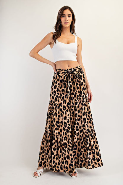 Leopard Tiered Wide Leg Pants