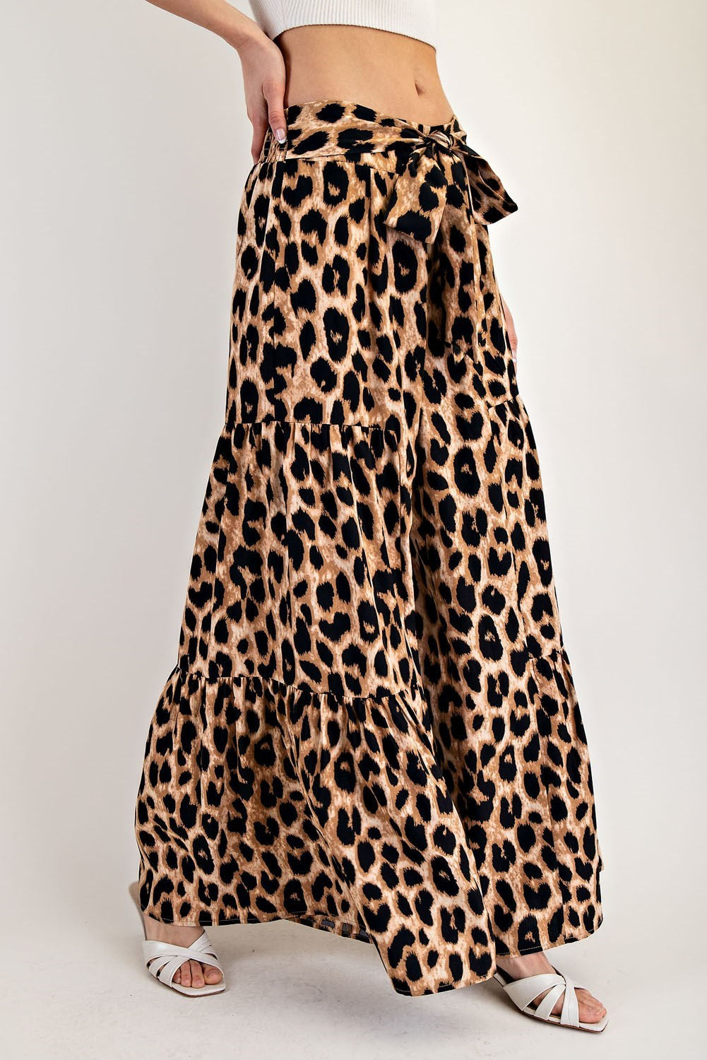 Leopard Tiered Wide Leg Pants