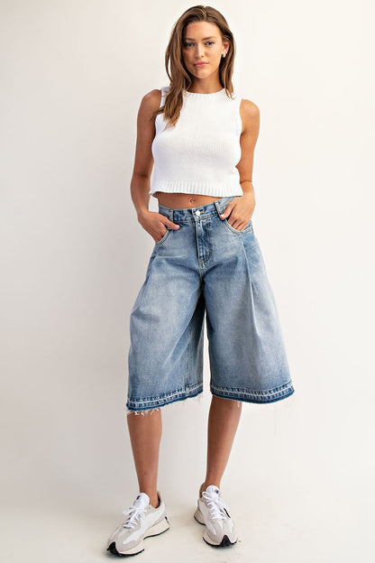 Mineral Washed Frayed Hem Jorts