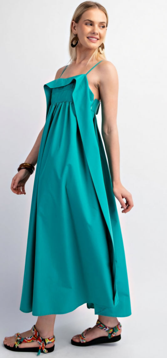Teal midi original side dress