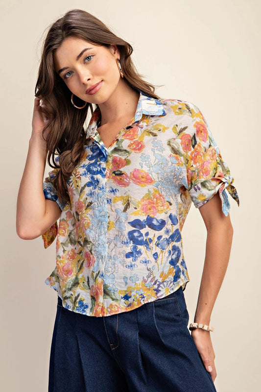Floral print blouse