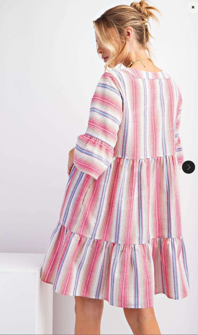 Stripes denim dress
