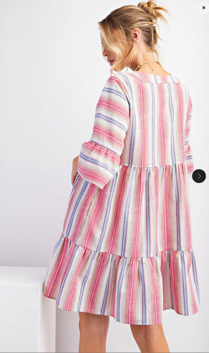 Stripes denim dress