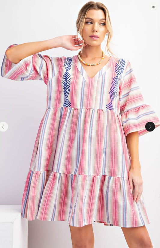 Stripes denim dress