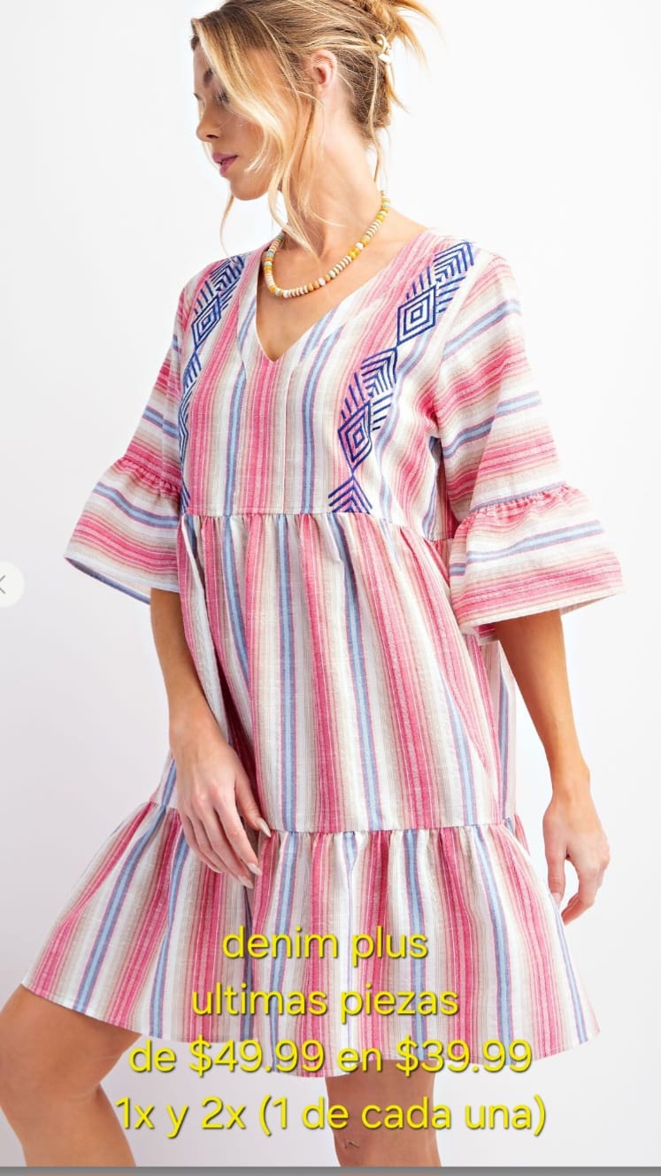 Stripes denim dress