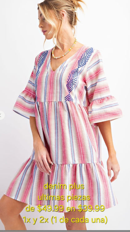 Stripes denim dress