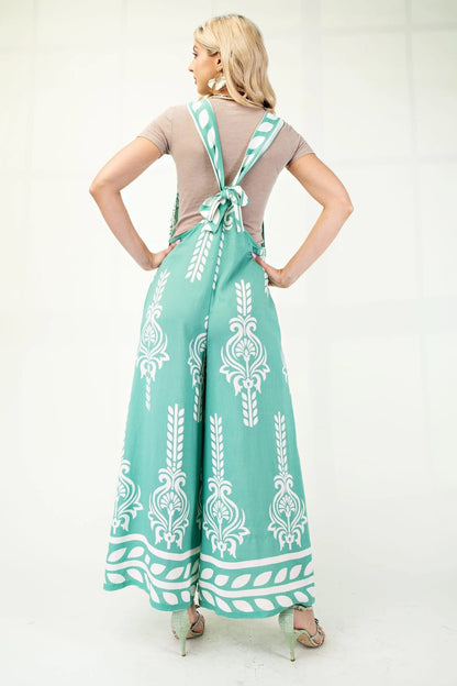 Printed Jumpsuit with tie back