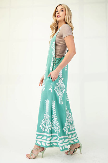 Printed Jumpsuit with tie back