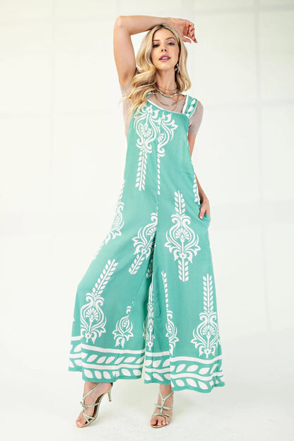 Printed Jumpsuit with tie back