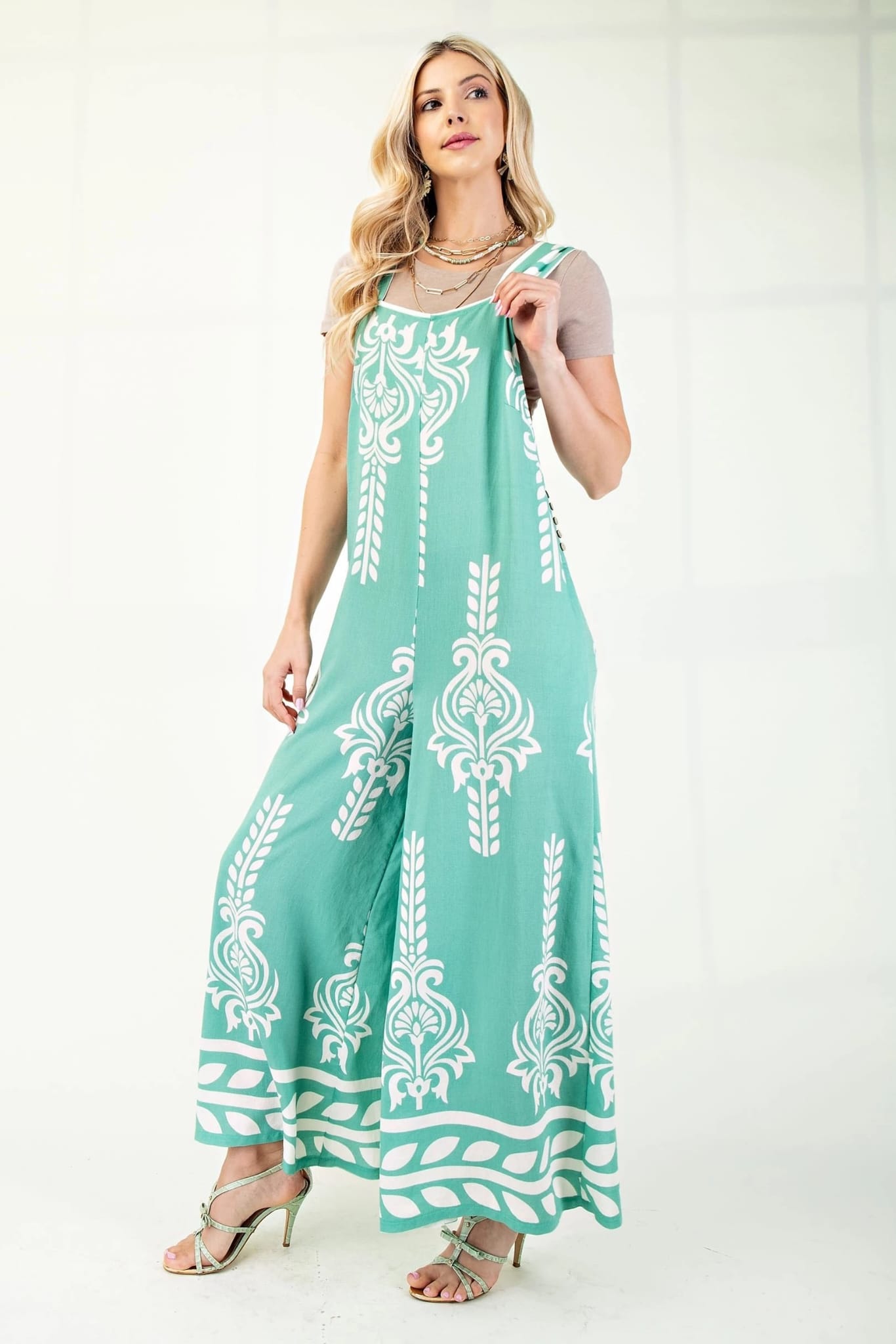 Printed Jumpsuit with tie back