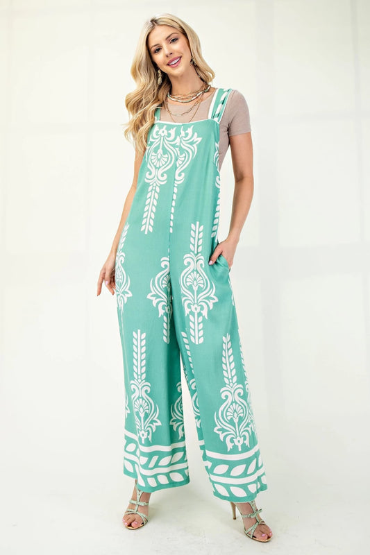 Printed Jumpsuit with tie back