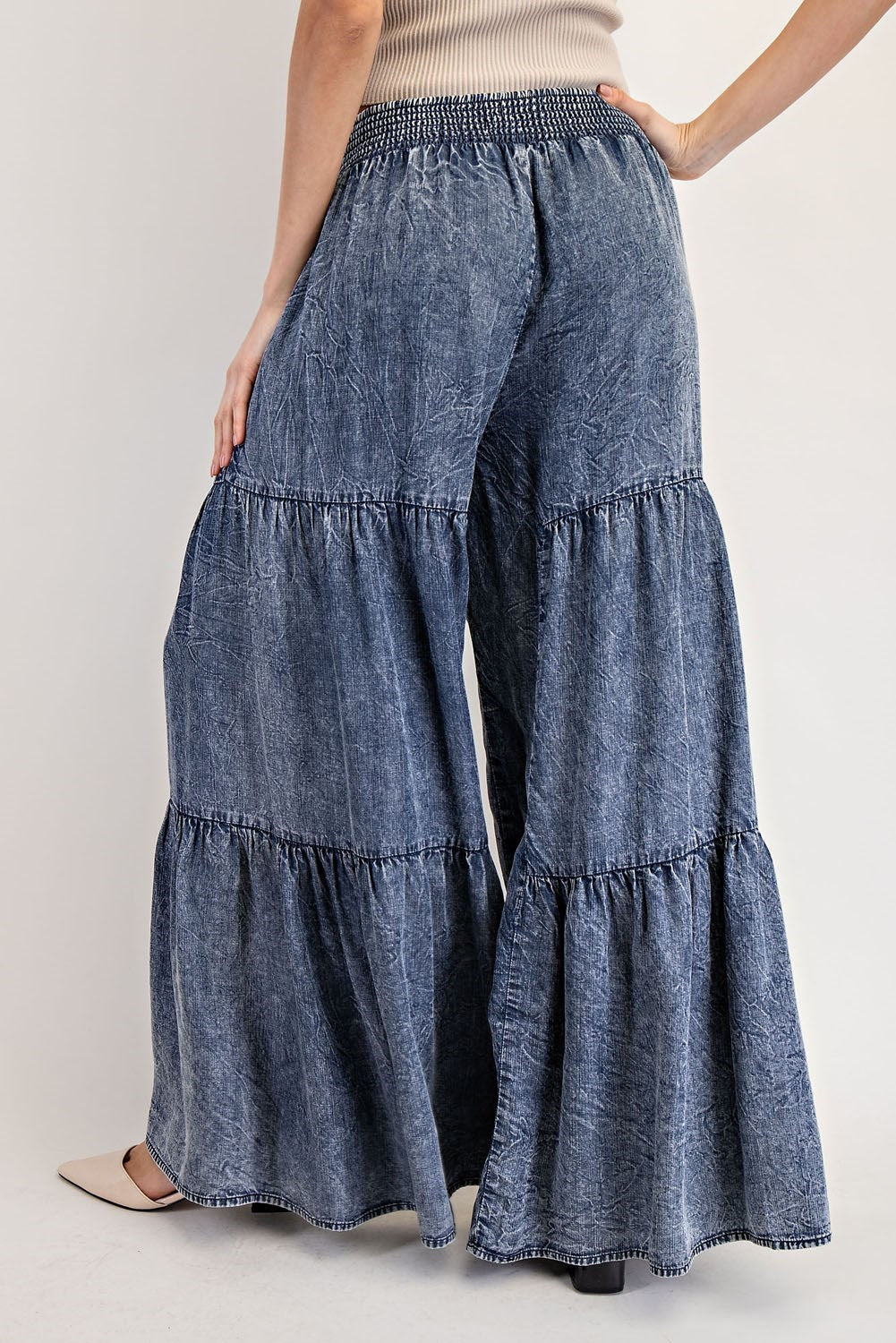 Denim wide pants