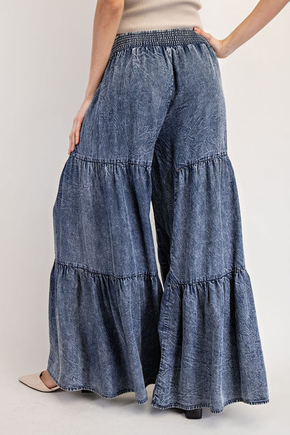 Denim wide pants
