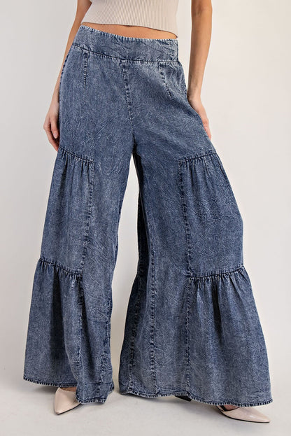 Denim wide pants