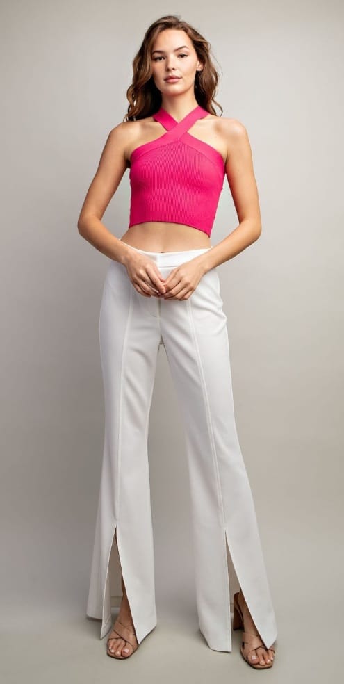 Front slit detail White pant
