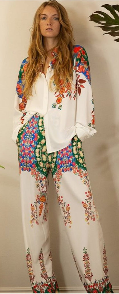 Flowerly white Pants Mulla