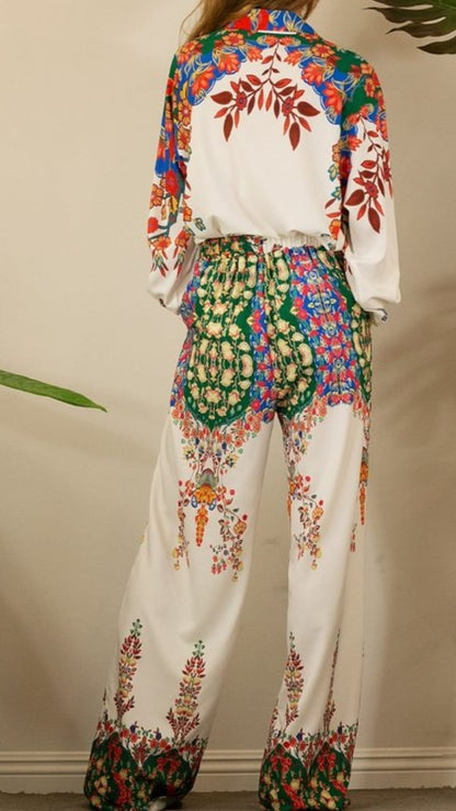 Flowerly white Pants Mulla