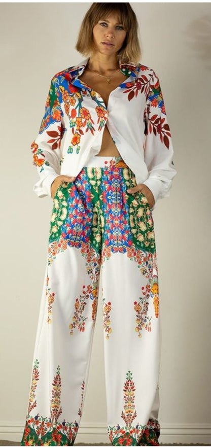 Flowerly white Pants Mulla
