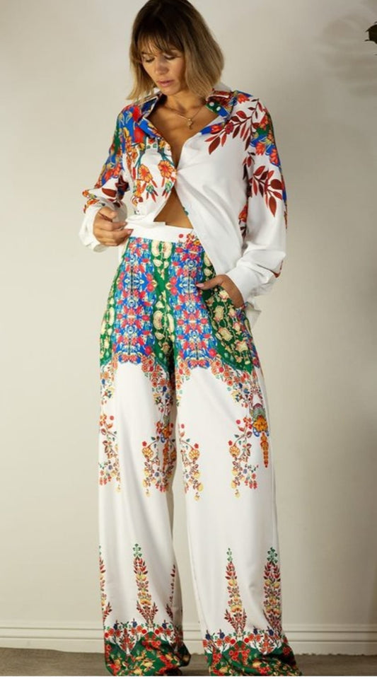 Flowerly white Pants Mulla