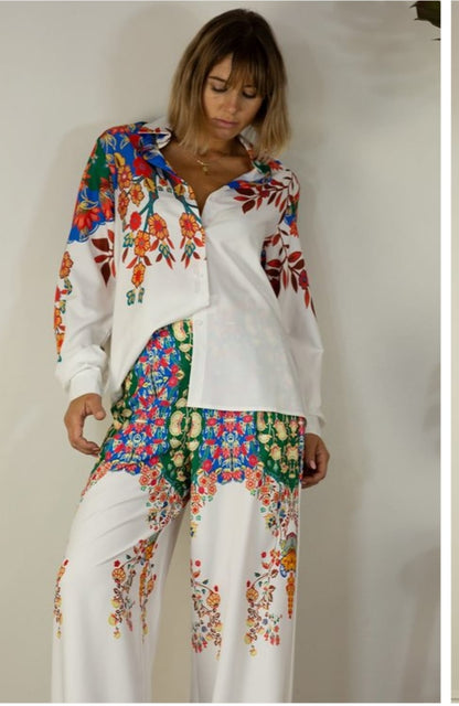 Flowerly white Pants Mulla