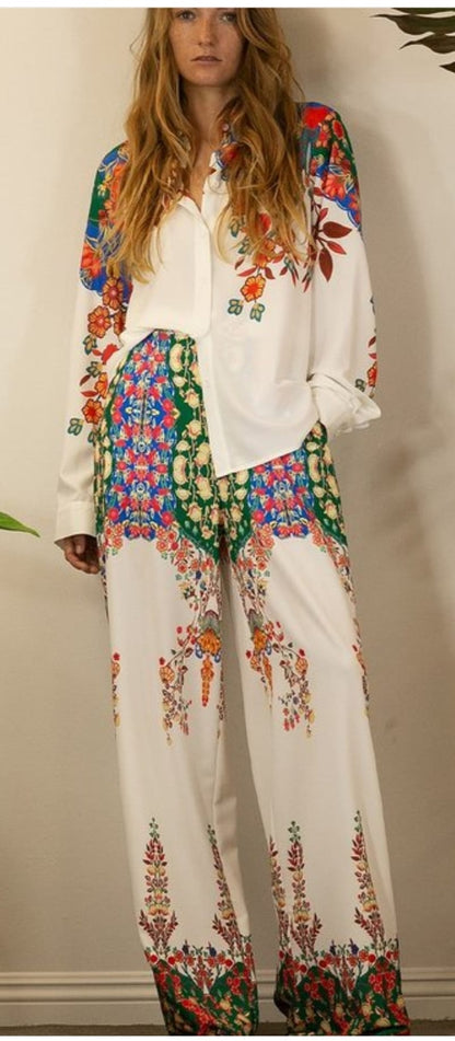 Flowerly white Pants Mulla