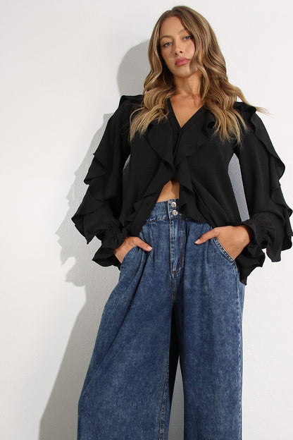 Ruffle Flaire Blouse