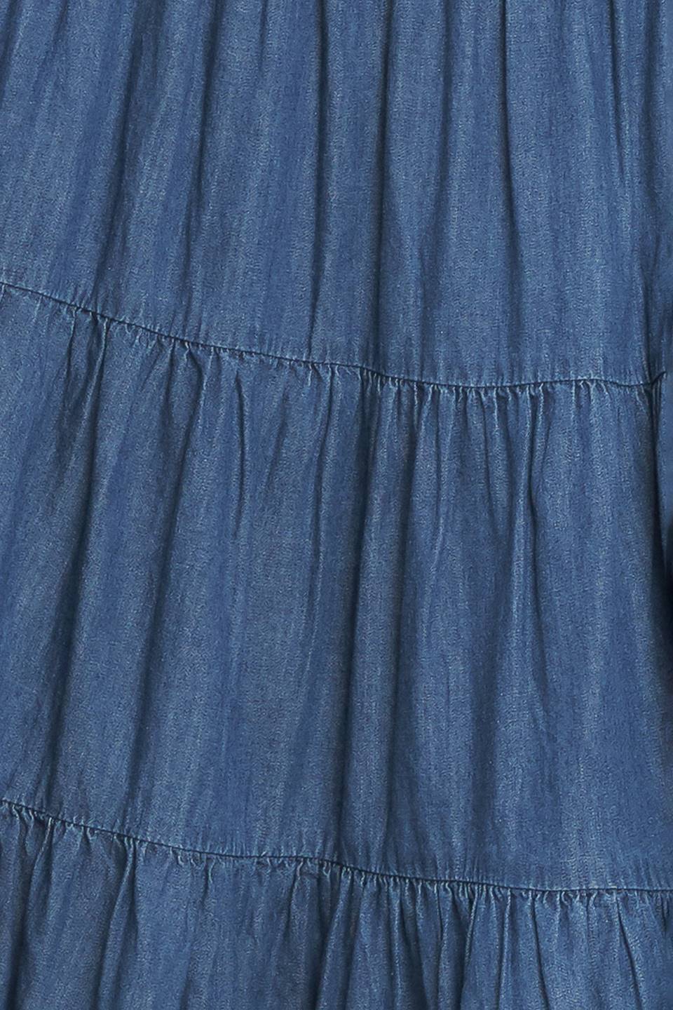 Denim maxi skirt/ you can wear like strapless dress