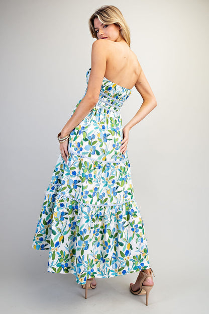 Strapless citrus dress
