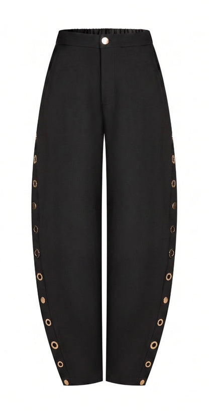 Black barrel pant set