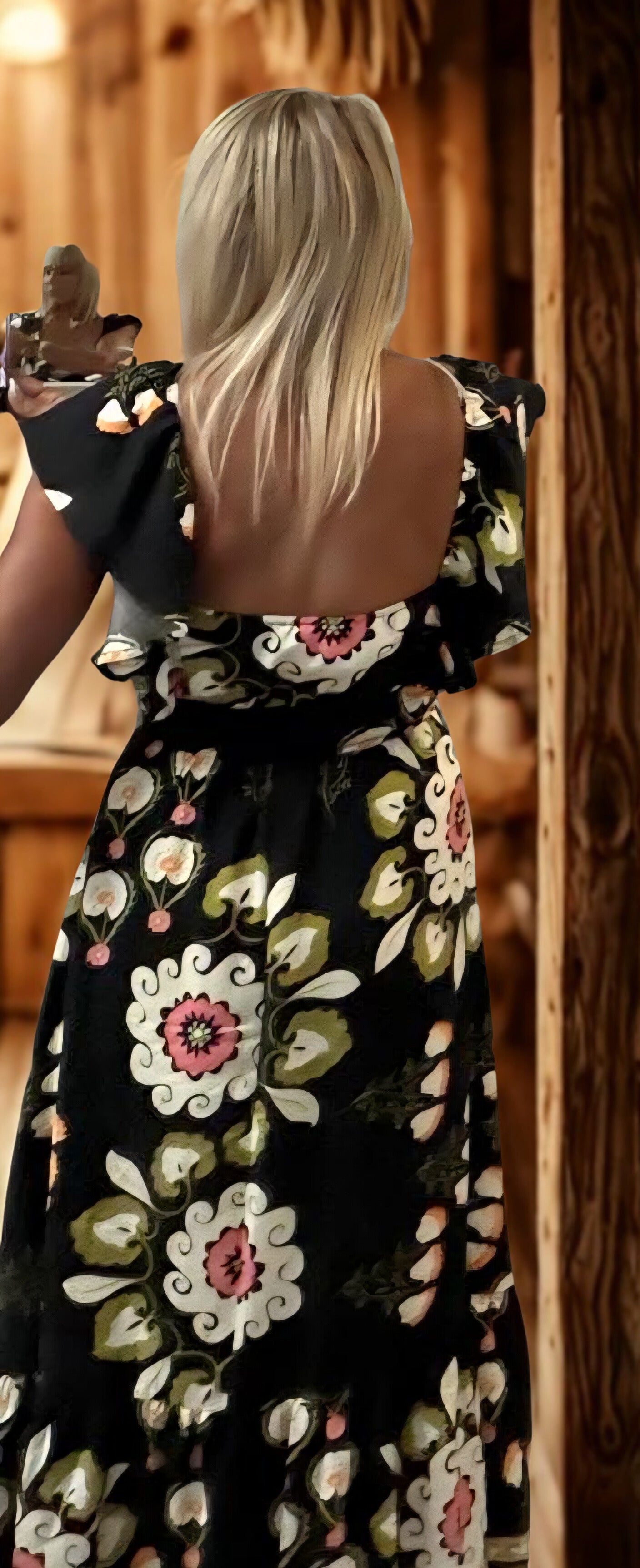 Maxi black floral