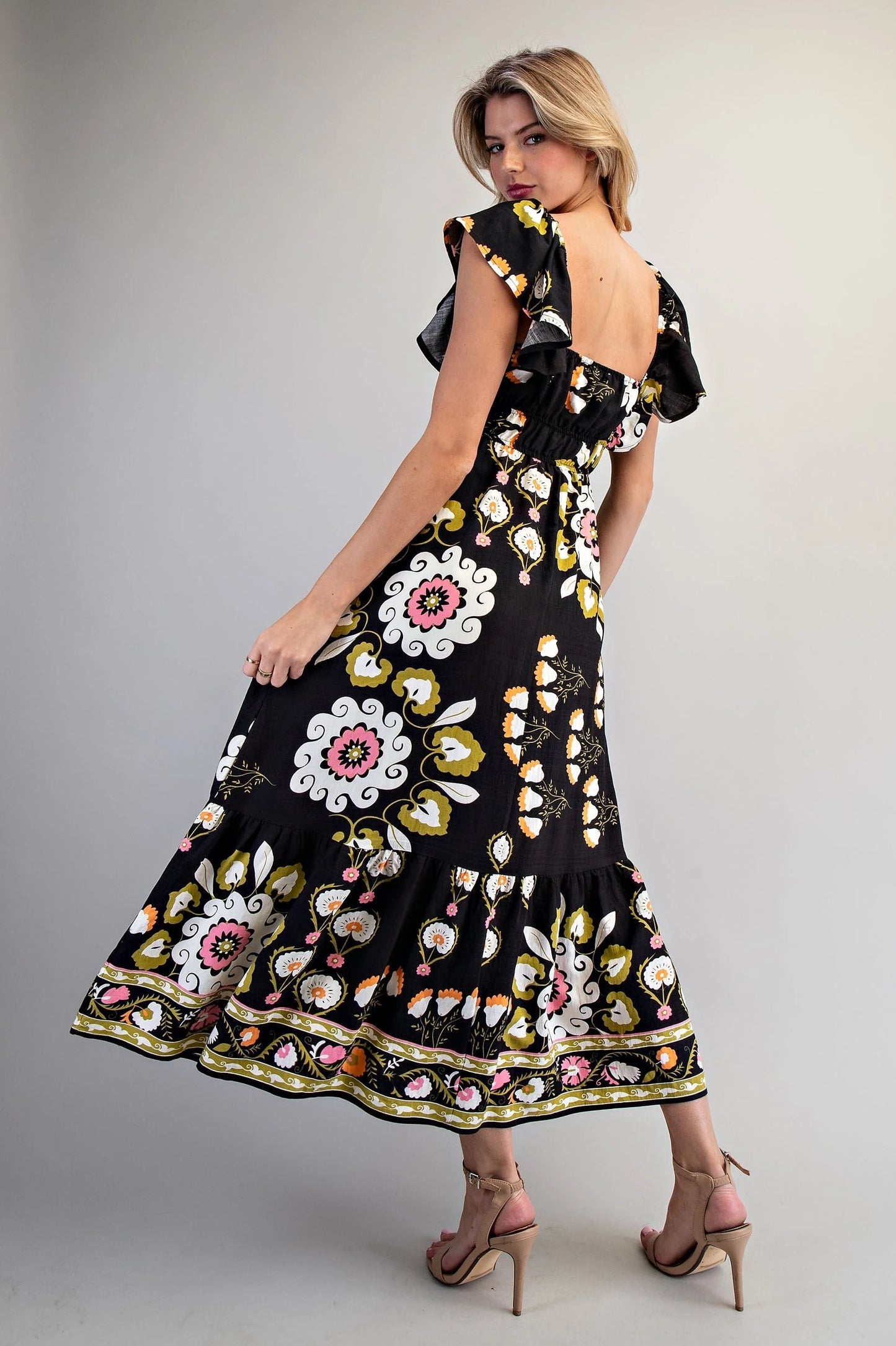 Maxi black floral