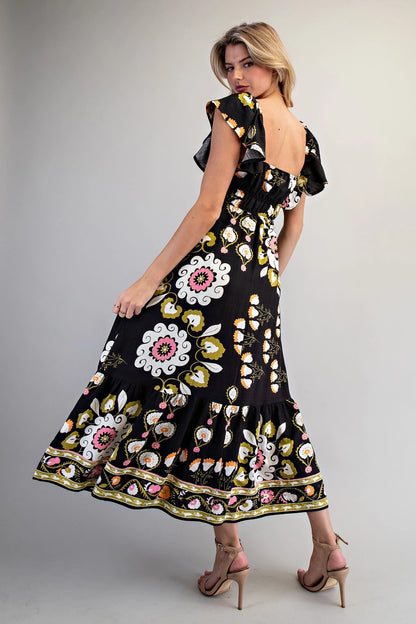 Maxi black floral
