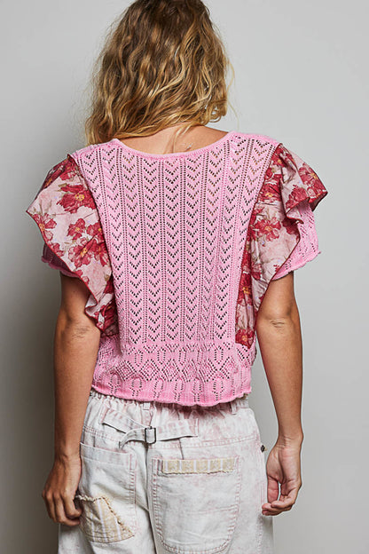 crochet ruffle sleve top