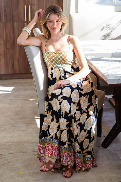 Color block maxi Tonos negro
