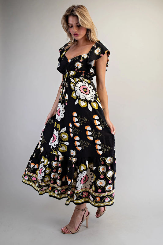 Maxi black floral