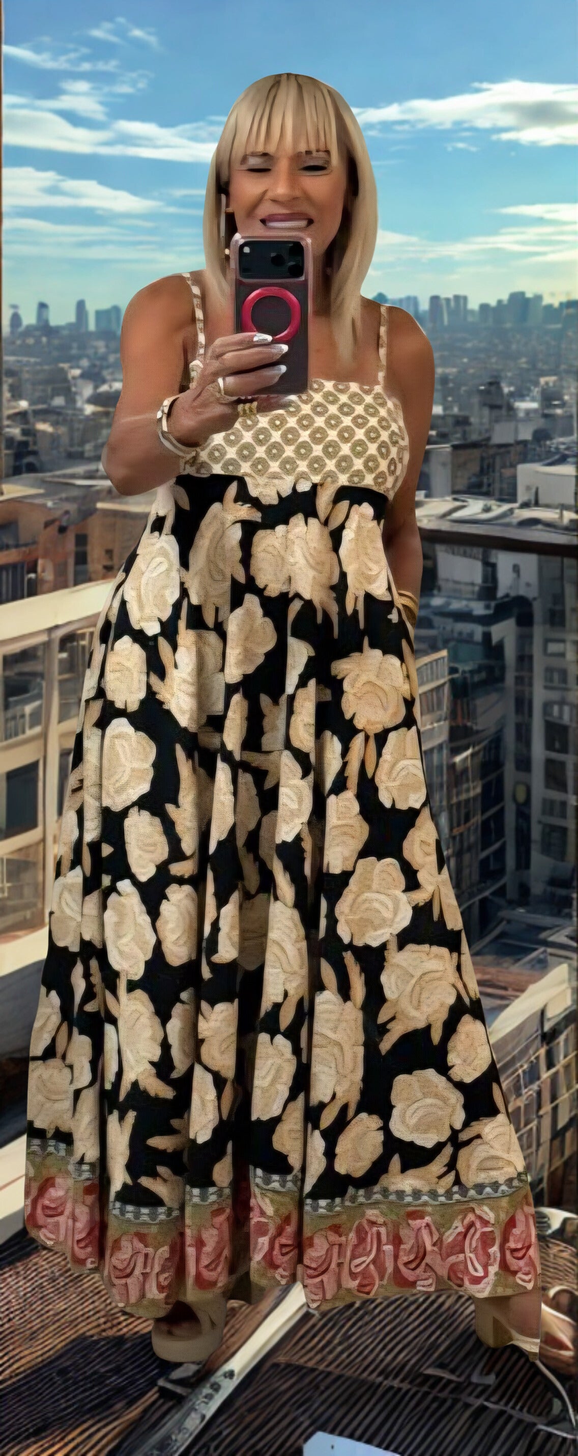 Color block maxi Tonos negro