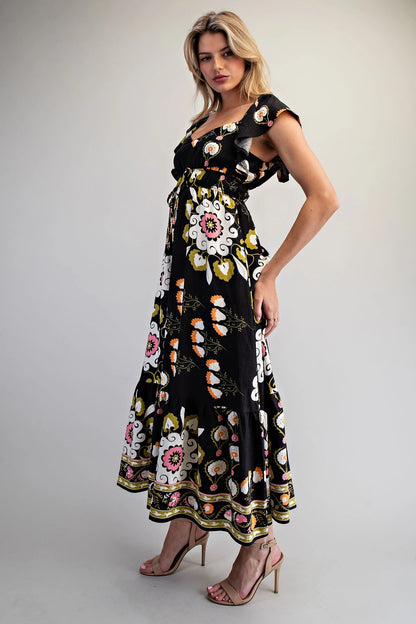 Maxi black floral