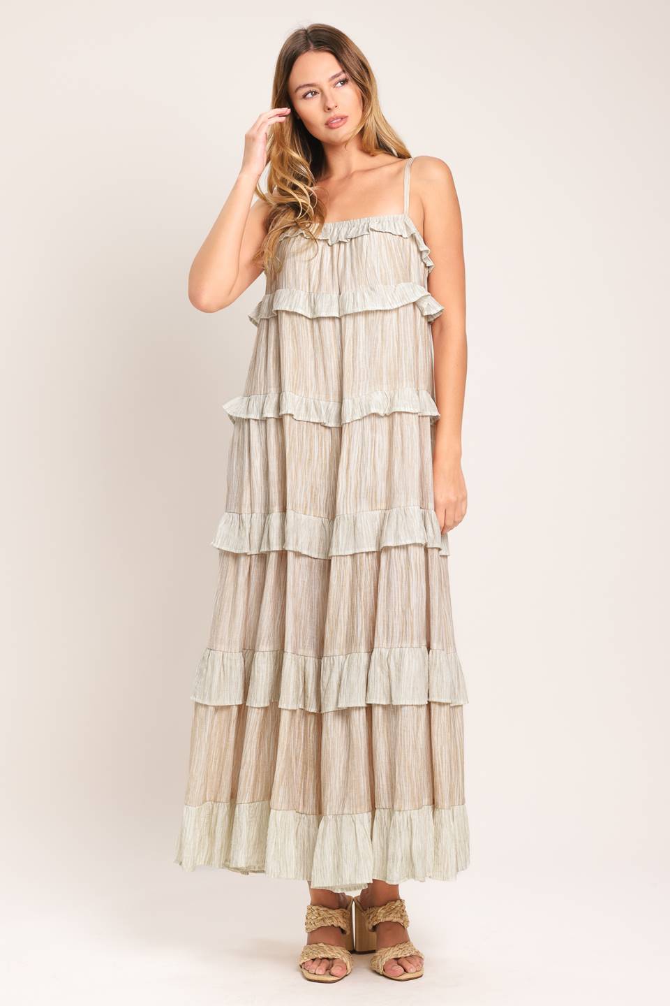 Ruffle cremy maxi